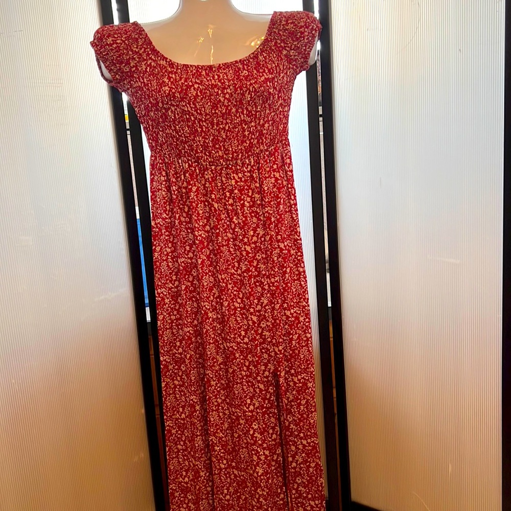 Koobea Dress.  Red/White floral.  Size L